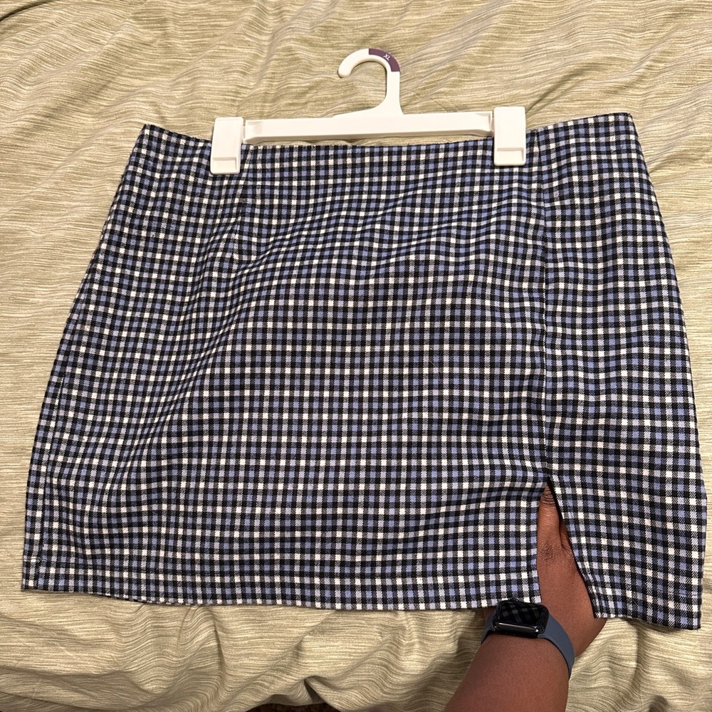 Wild Fable Blue and White Pencil Mini Skirt with Slit
